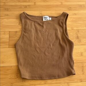 Princess Polly Tan Ribbed Tank Top